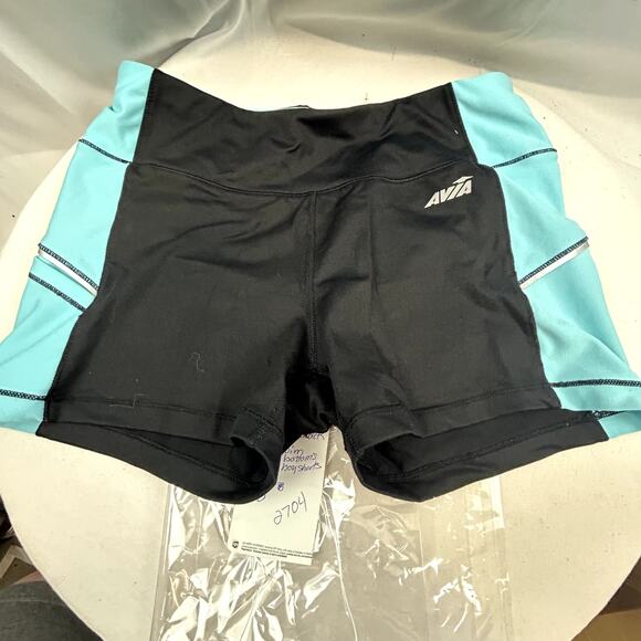 AVIA Sports Shorts Size Small women running swim black aqua pocket 27 x 2" - Picture 8 of 8